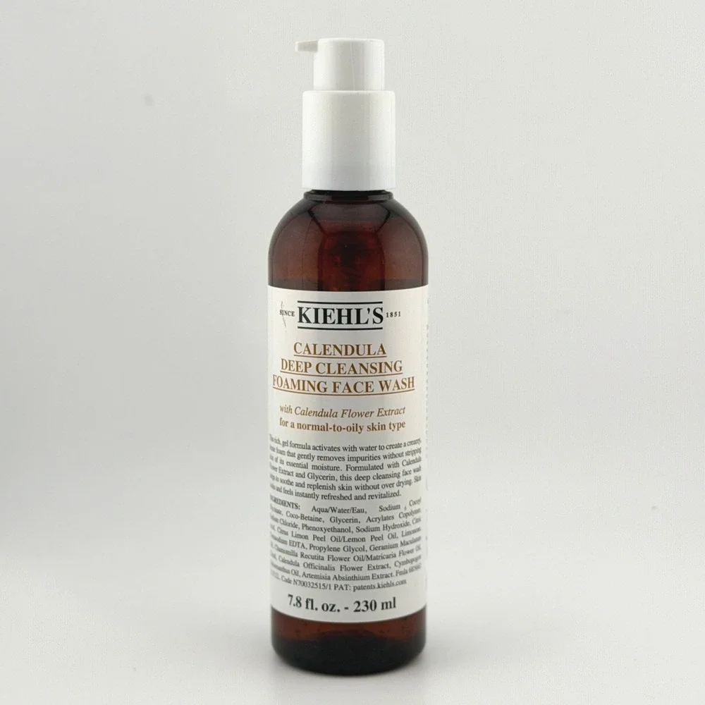 KIEHL'S CALENDULA `Deep Cleansing Foaming Face Wash 7.8 Fl Oz NEW Normal to Oily